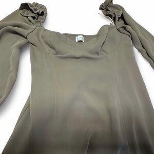 Wilfred Olive Green Long Sleeve Square Neck Blouse like new
